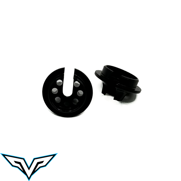 Team Velocity RC Small Bore Aluminum Spring Cups Tall - Black (2)