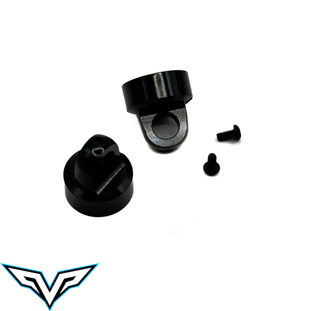 Team Velocity RC Small Bore Aluminum Shock Caps - Emulsion - Black (2), VEL-50200
