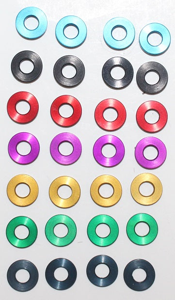HyperDrive HD Pan Car Front End Shim Kit, HD 2544. Front Shim Kit .100 Blue, .090 Black, .080 Red, .070 Purple, .060 Gold, .050 Green, .040 Gray