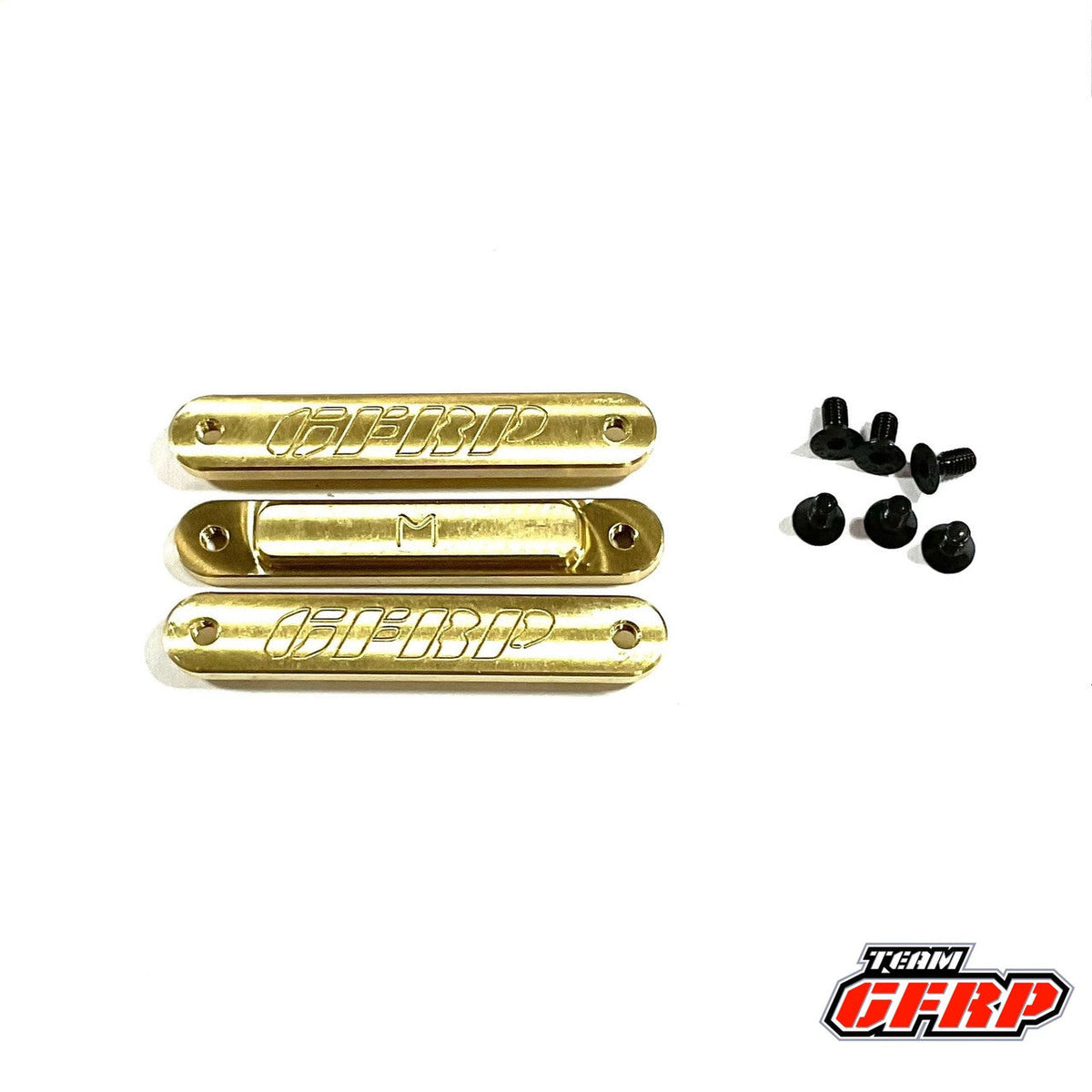 Team GFRP / Quasi Speed Metric Chassis Insert Dirt Oval Brass Bumper Inserts (3), GFR-1554
