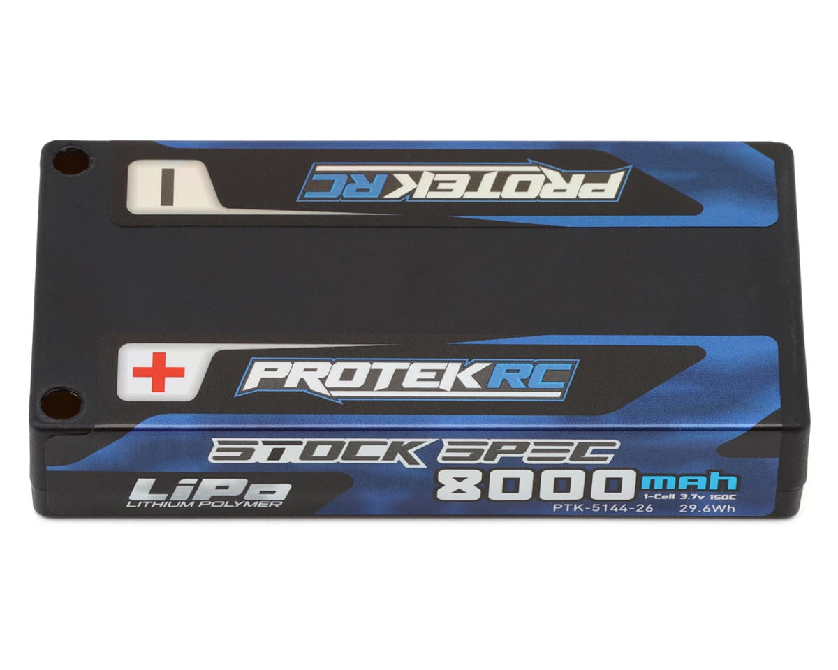 ProTek RC 1S 150C Low IR Si-Graphene "Stock Spec" Shorty LiPo Battery (3.7V/8000mAh) w/5mm Connectors (ROAR Pending), PTK-5144-26