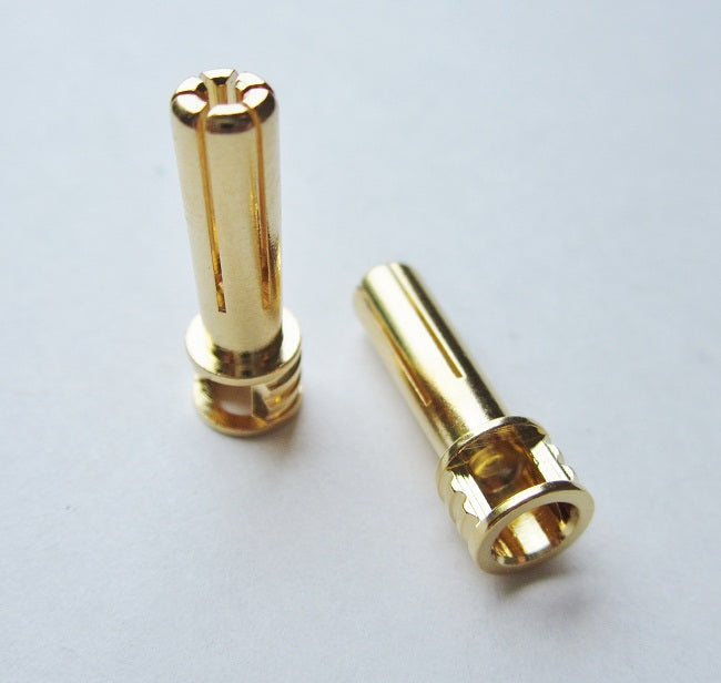 TQ Wire 5mm Male Bullets Window Top (pr.) Gold 21mm